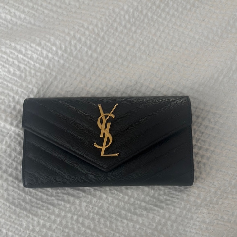 Yves Saint Laurent Black Leather Wallet